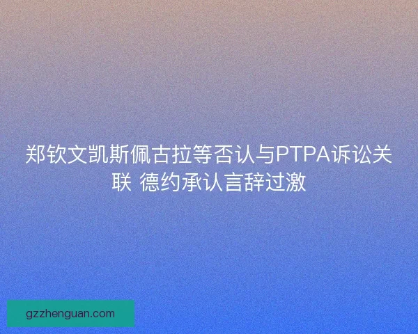 郑钦文凯斯佩古拉等否认与PTPA诉讼关联 德约承认言辞过激
